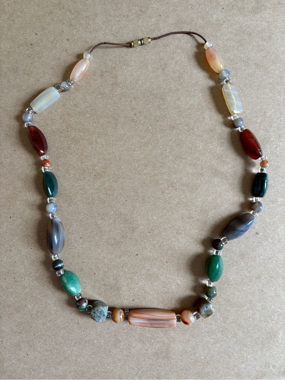 Multicolor Beaded Women's Necklace - Mixed Stone & Glass Beads